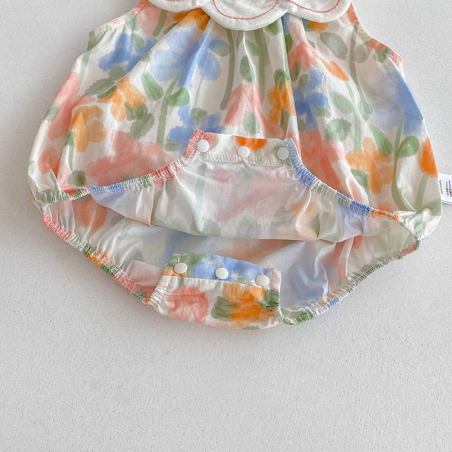 26071611寶寶連身衣夏季哈衣寶寶韓版背心爬服女寶碎花包屁衣可愛戶外衣服