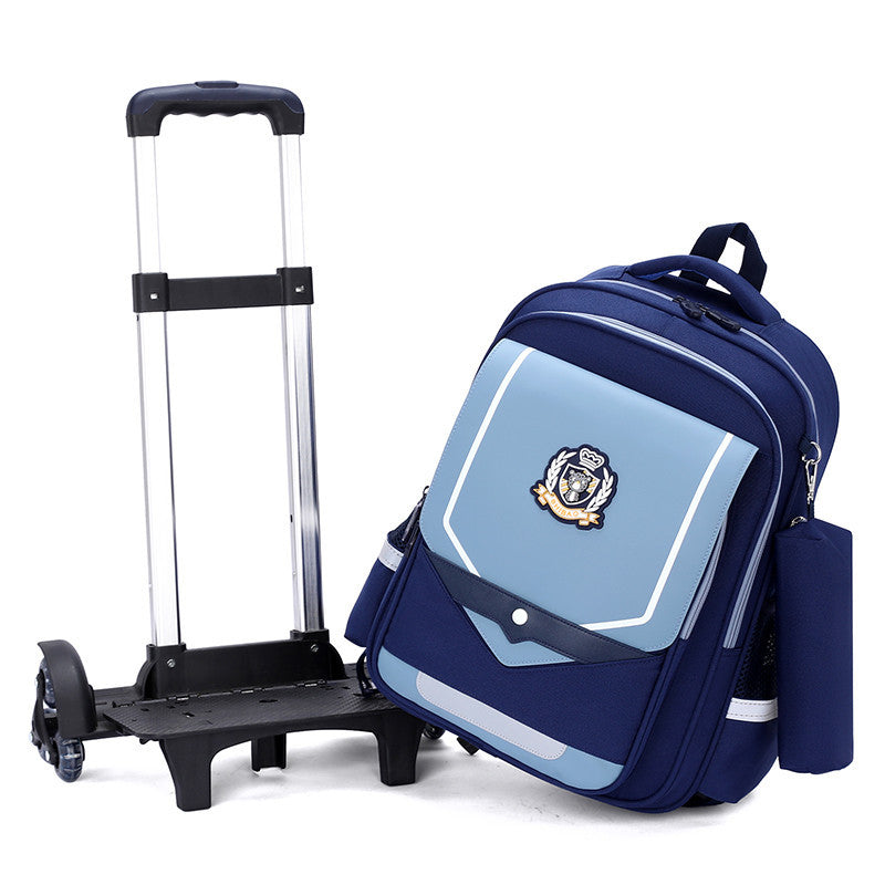 Z25022311兒童拉桿書包小學生防水女男拉桿式拖拉爬樓一二三到六年級大容量