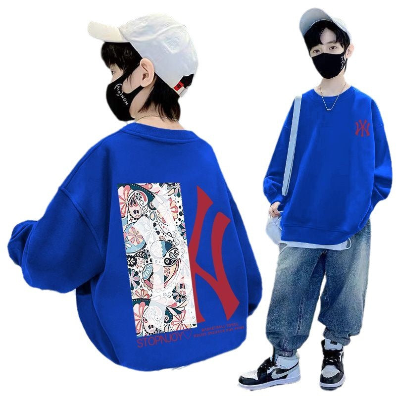 Z25030411男童衛衣長袖秋裝帥氣學生卡通中大童春秋季韓版上衣潮