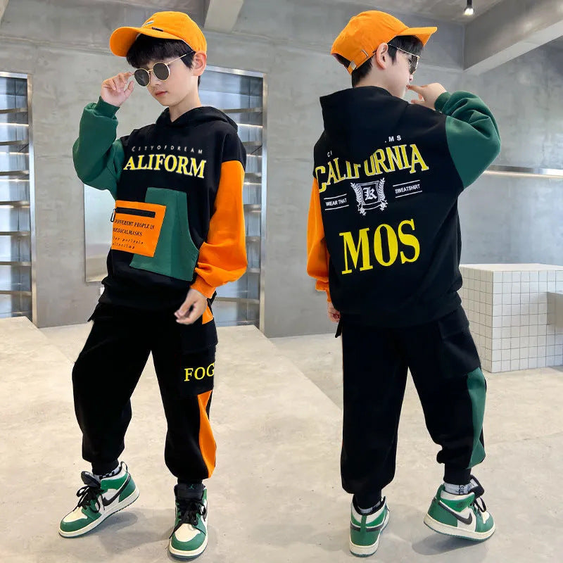 FG25112001兒童裝男童春裝套裝全新中大童春秋款衛衣運動服網紅炸街潮