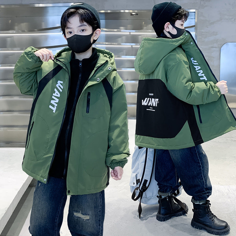 CH251105兒童裝男童裙子加絨加厚2025新款中大童男孩衝鋒衣三合一秋冬裝潮