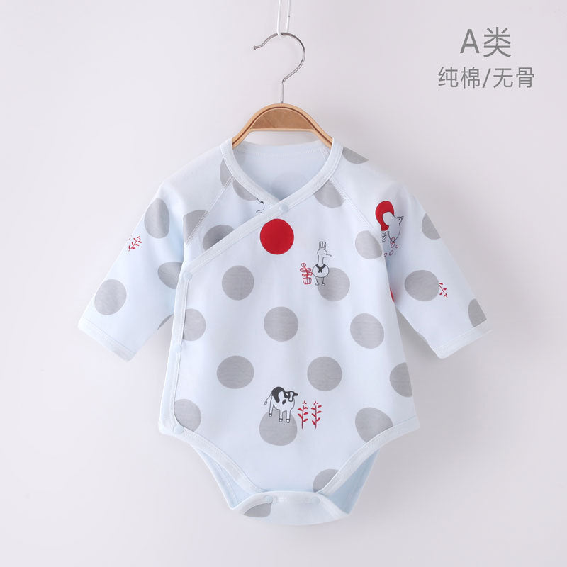 Z23101202新生兒衣服春夏季嬰兒衣服全棉a類無骨哈衣包屁衣初生寶寶爬爬衣(9-12天到貨)