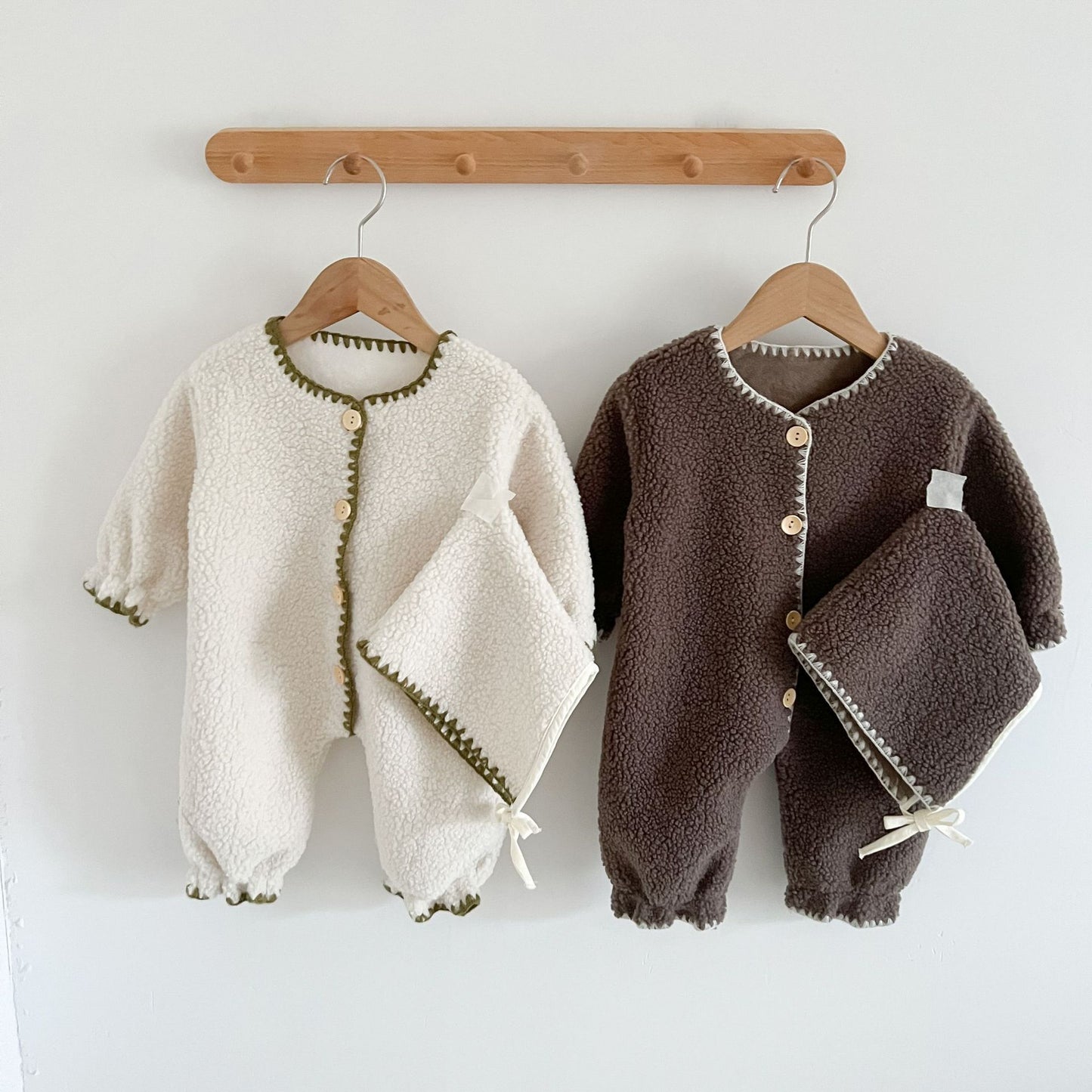 GK25121819新款嬰兒連身衣秋冬加絨保暖哈衣洋氣寶寶寶寶外出爬爬衣送帽(➡️2件或2套起,廠商才有出貨)(可以混搭開頭GK商品)