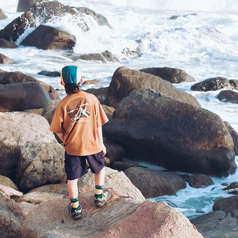 FK26032005現貨山系戶外童裝兒童短袖t卹夏季新款男童圓領上衣兒童純棉衣服(FK開頭~需混搭3件~廠商才有出貨哦)(品質很好,請放心購買)