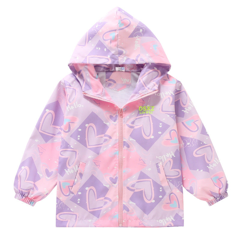 CH25110516女童裙子秋裝兒童中大童衝鋒衣小女孩秋裝外套時尚風衣