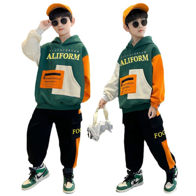 FG25112001兒童裝男童春裝套裝全新中大童春秋款衛衣運動服網紅炸街潮