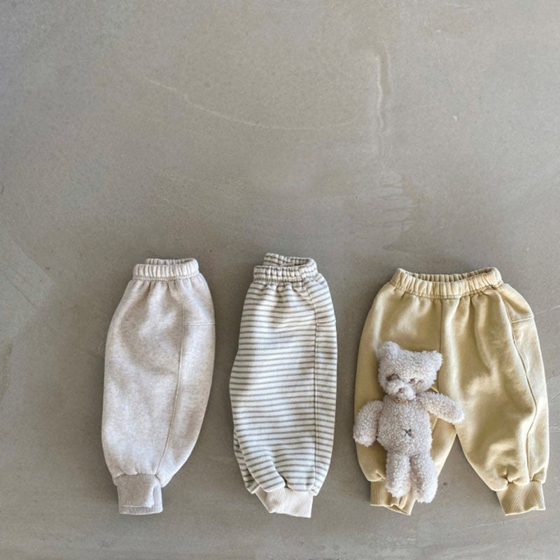 GB25111319韓版ins嬰兒幼童裝棉加絨休閒褲兒童寶寶冬季舒適運動洋氣收口衛褲