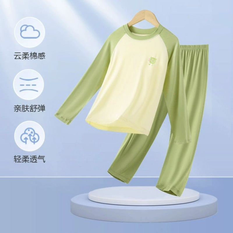 CK26050518代爾兒童睡衣男童家居服套裝寶寶空調服青少年秋衣秋褲莫女童內衣(9-12天到貨)