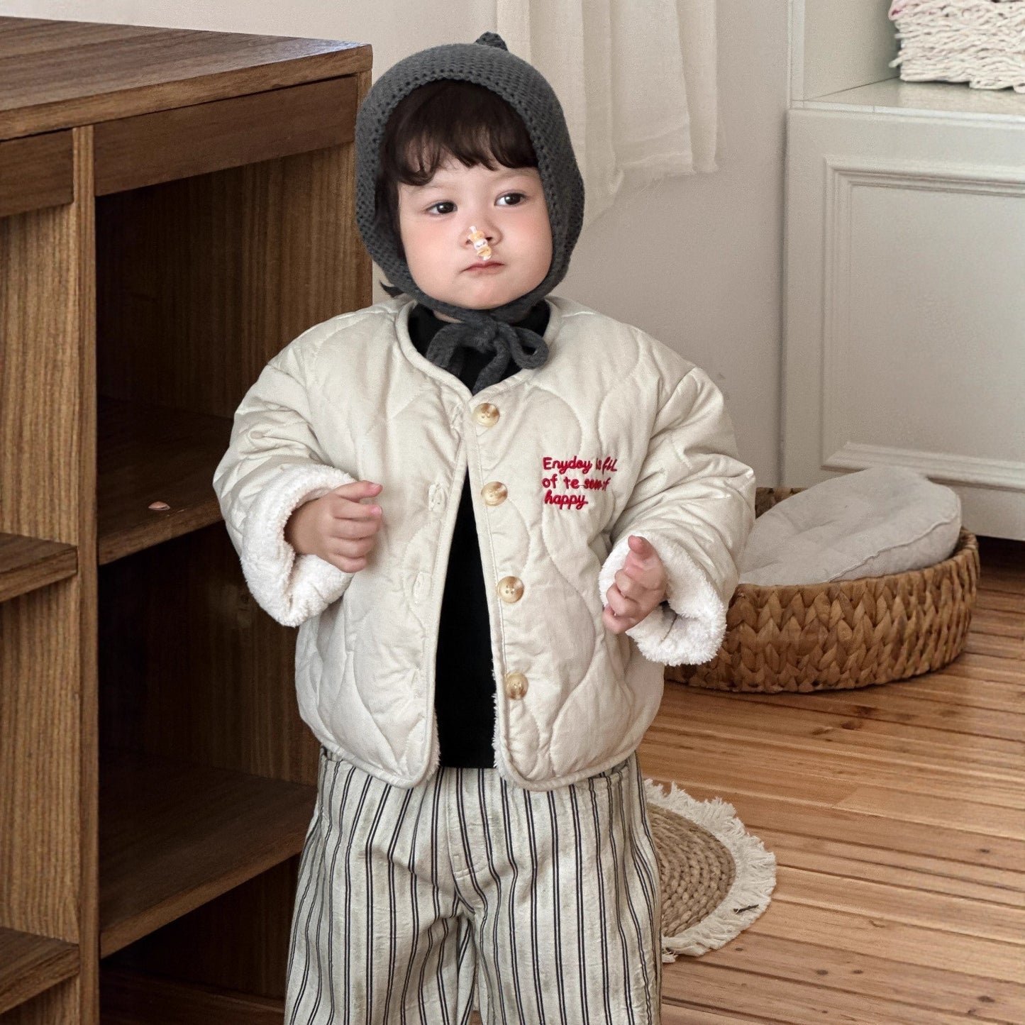 GN26012717兒童棉外套秋冬季2025新韓版童裝寶寶衣服秋冬款男童加厚套裝