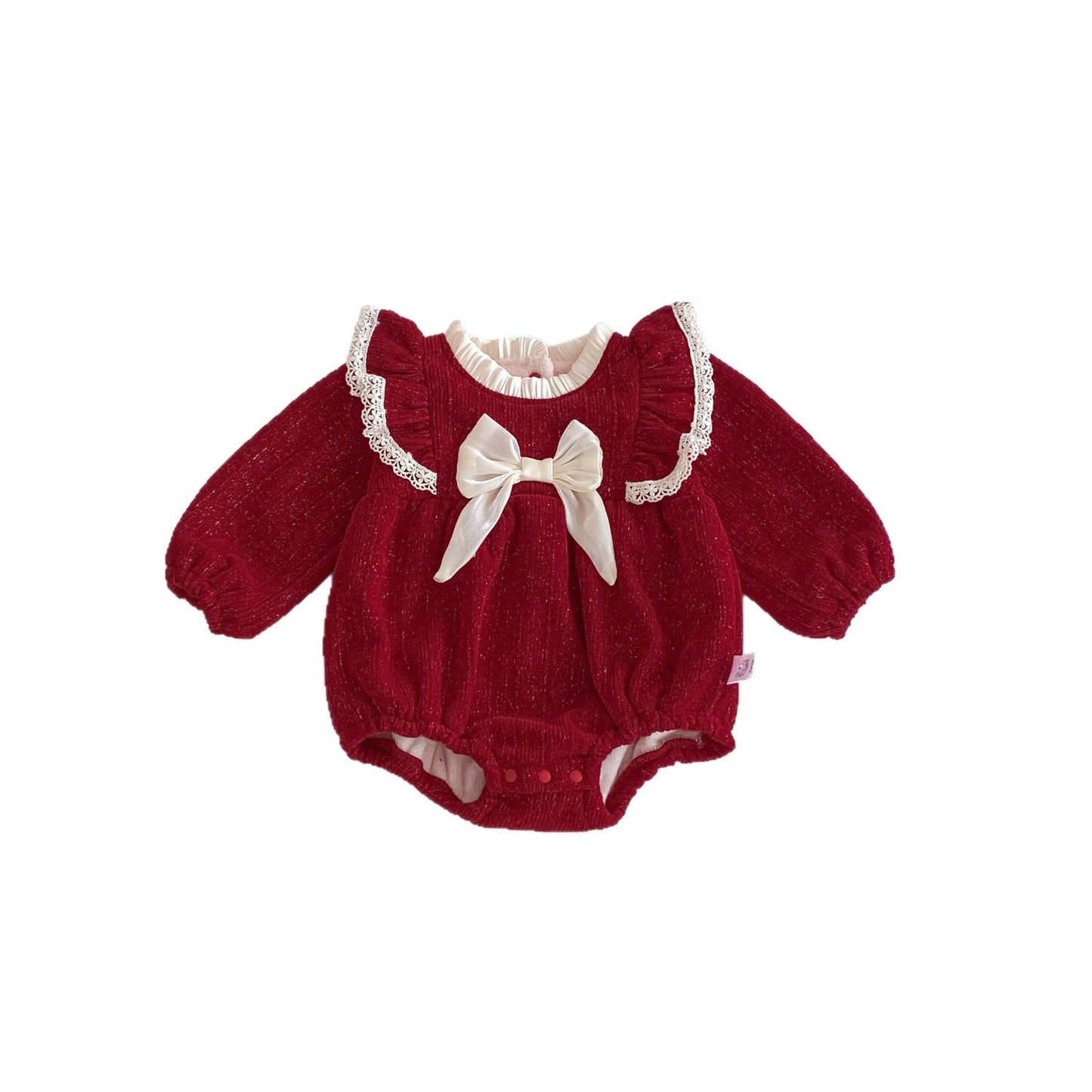 G26010114嬰兒拜年服冬裝長袖保暖男寶寶連身衣過年加絨嬰兒衣幼兒外出服