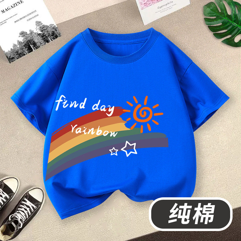 FN26052902童裝男童短袖t卹2026全新虎頭印花男孩圓領夏季純棉兒童純棉上衣