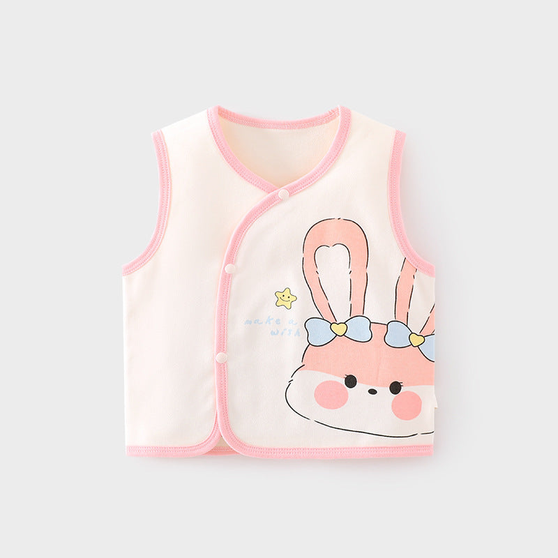 GJ25102114嬰兒護肚背心秋冬季寶寶雙層馬甲兒童坎肩馬夾新生兒純棉保暖上衣