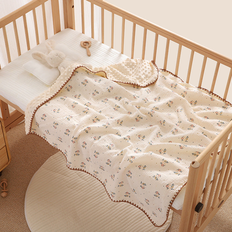 Z24022502柔蘊嬰兒豆豆毯四季寶寶毛毯新生紗布被子幼稚園蓋毯春秋薄被