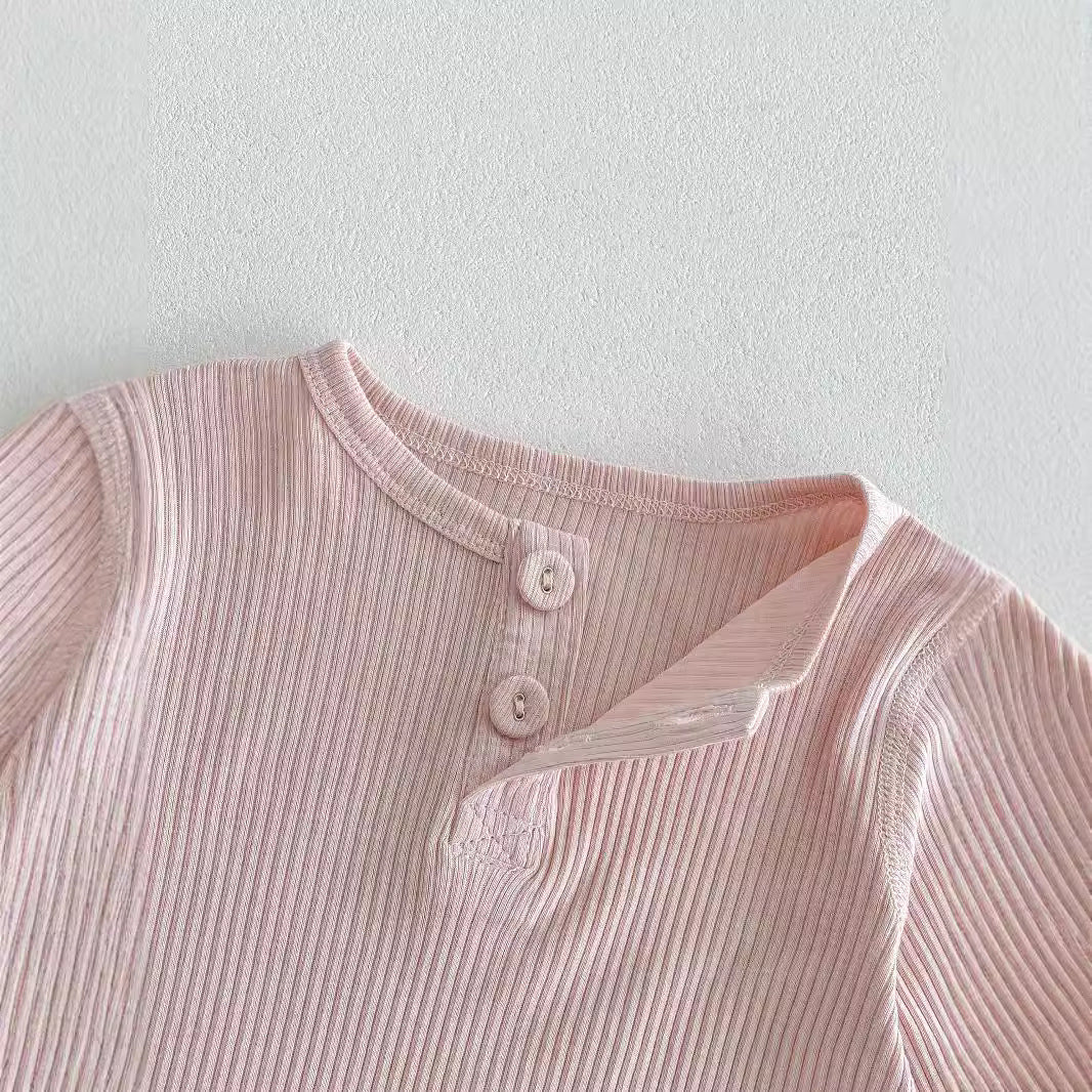 G25092509ins秋季嬰兒娃娃領翻領包屁衣哈衣男女童小清新女寶寶秋連體爬服