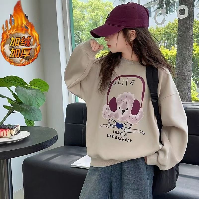 FG25112003兒童裝女童衛衣女孩秋冬季上衣冬季打底新款大童加絨加厚衛衣批發