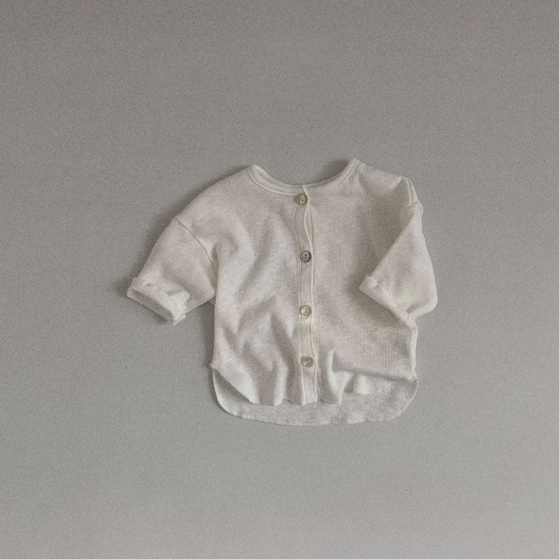 GB23080317 韓版ins嬰幼童裝簡單潮搭休閒開衫夏季薄款長袖寶寶空調服防曬服