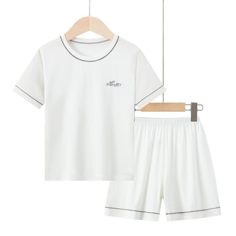 CK26050501夏季男童短袖莫代爾兒童睡衣女童親子家居服套裝中大童空調服(9-12天到貨)