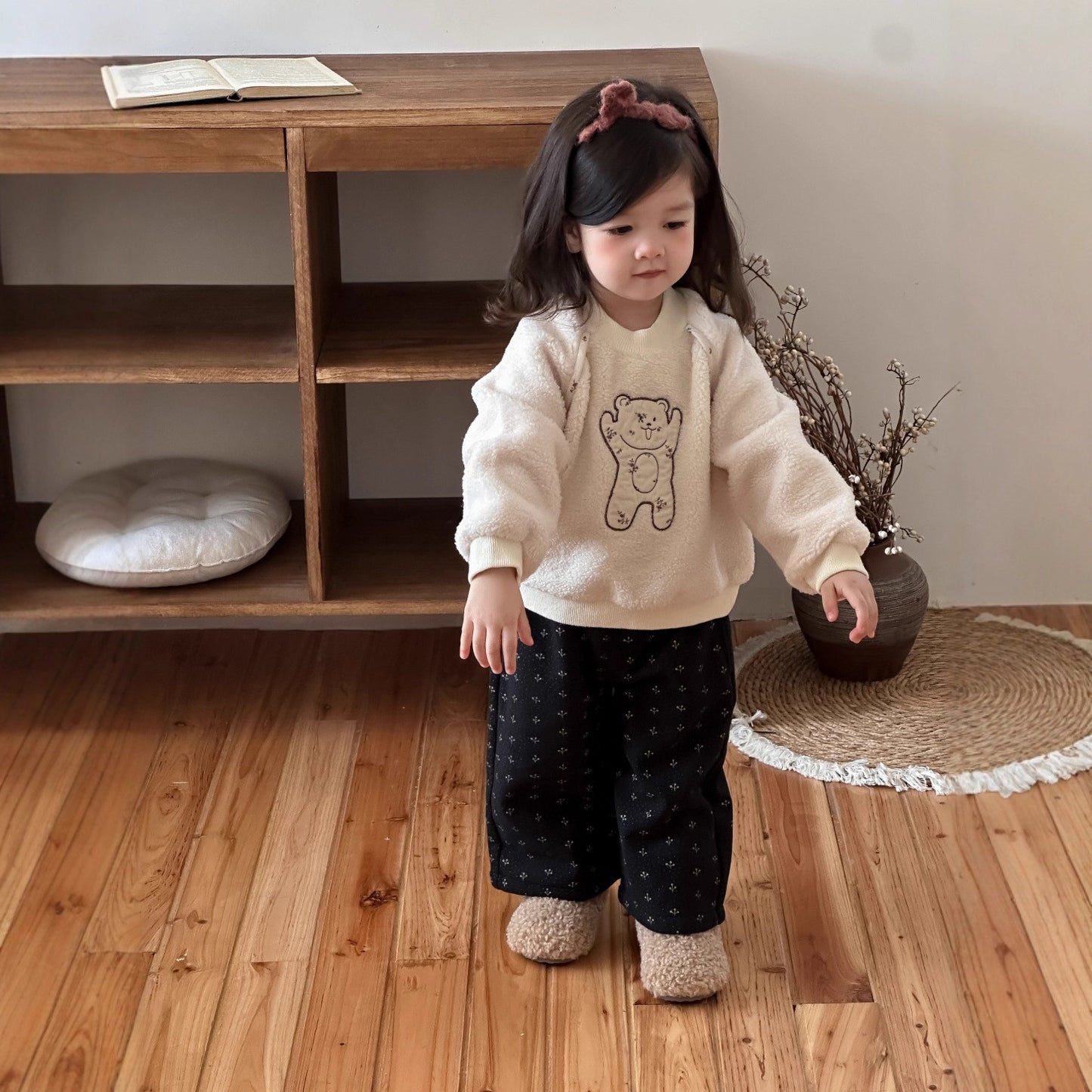 GN26012711寶寶衣服加厚秋冬款韓版童裝2025新款兒童冬裝女童毛毛衣加絨套裝