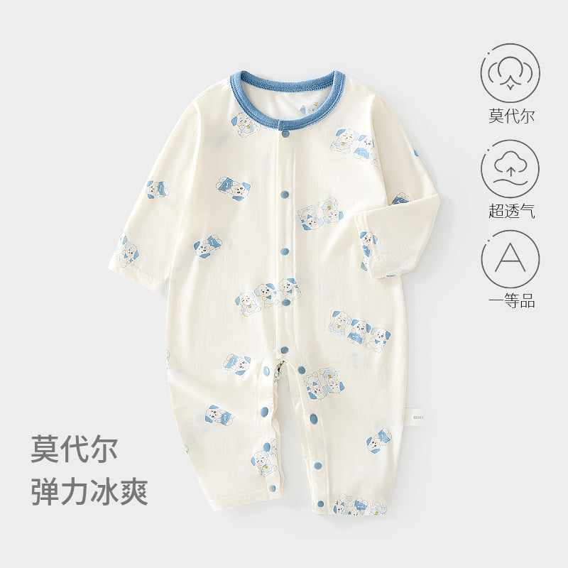 GJ26051403🎈精品質感🎈嬰兒夏季連身衣莫代爾男女寶寶薄款哈衣空調服新生兒嬰幼兒爬衣