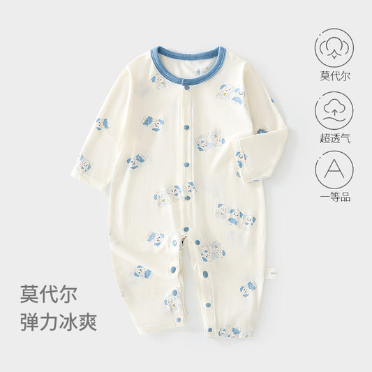 GJ26051403🎈精品質感🎈嬰兒夏季連身衣莫代爾男女寶寶薄款哈衣空調服新生兒嬰幼兒爬衣