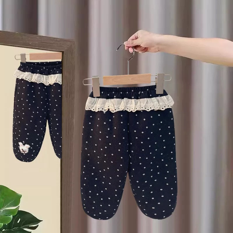 GL25122503女童褲寶寶加絨夾棉運動衛褲冬裝2025新款兒童洋氣保暖棉褲冬季