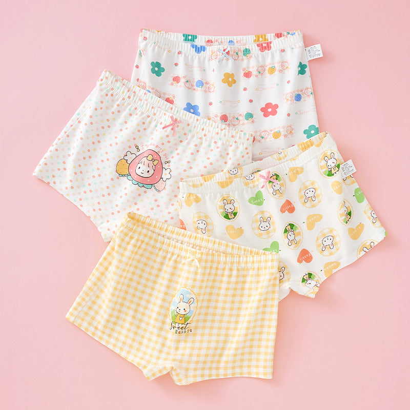 Z25040115兒童內褲純棉a類棉6-12歲女童短褲夏薄女孩小童平角褲不夾屁屁