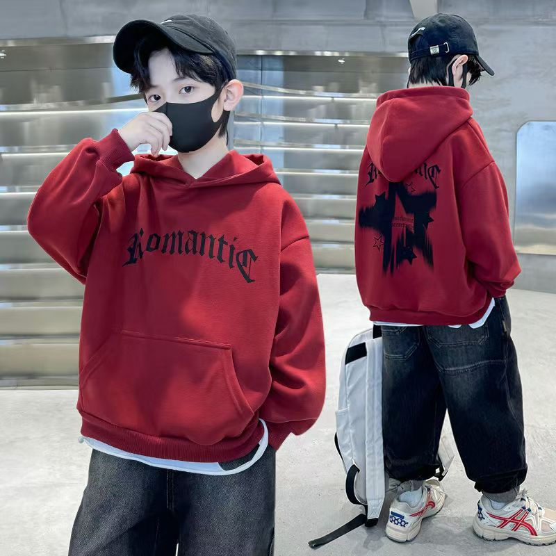 FG25112019男童衛衣秋冬款新款兒童裝男孩秋季連帽上衣大童衣服酷帥衛衣