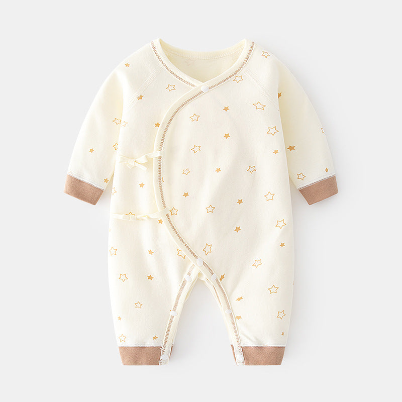 GJ25102116新生兒連身衣嬰兒無骨哈衣春秋純棉初生及尚服爬服男女嬰兒內衣