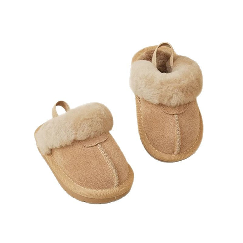 Z26010266秋冬新生兒加絨棉鞋兒童學步鞋寶寶軟底保暖女童鞋男童毛毛鞋皮