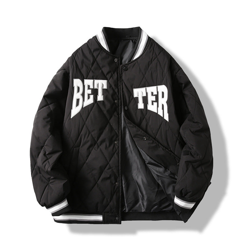 Z25010120冬季加絨外套男青少年加厚棉服潮流棉襖帥氣韓版學生服飾棉衣
