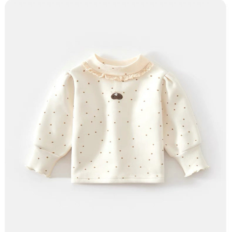 GL25122505女童衛衣秋冬裝2025新寶寶洋氣加絨加厚上衣小童冬季兒童打底衫