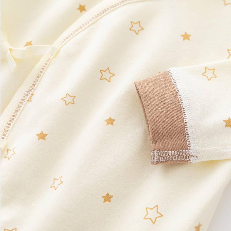 GJ25102116新生兒連身衣嬰兒無骨哈衣春秋純棉初生及尚服爬服男女嬰兒內衣