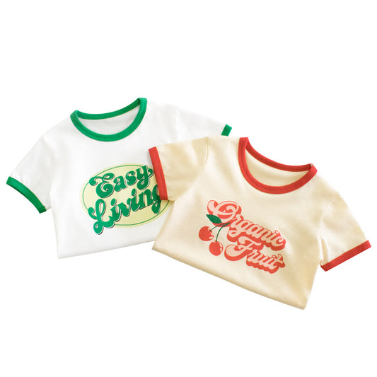D23041804夏季新款兒童短袖T恤女童寶寶短袖衣服