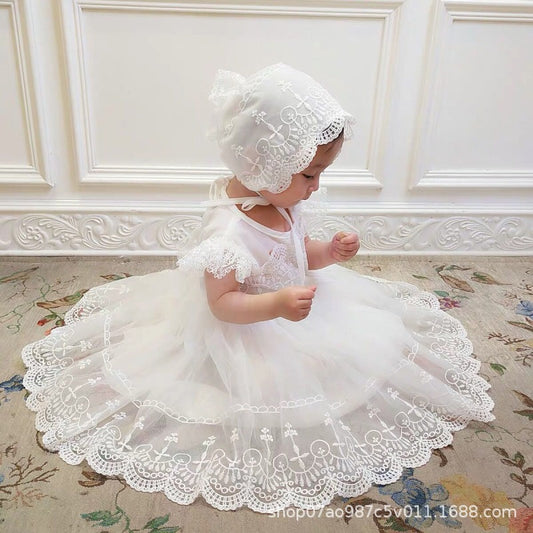A23030910嬰兒公主裙-周歲裙-純白禮服